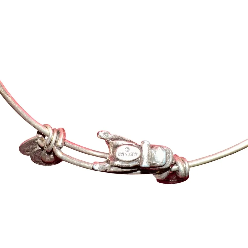 Alex and Ani Sadle Charm Bangle Bracelet Expandable Silver Tone‎